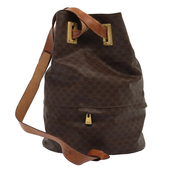 CELINE Macadam Canvas Shoulder Bag PVC Leather Brown Auth bs16095 - Picture 2 of 16